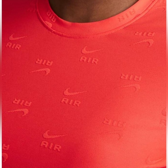 Nike Sportswear Air short sleeve crop t-shirt red orange, Women's size XL - Picture 2 of 10